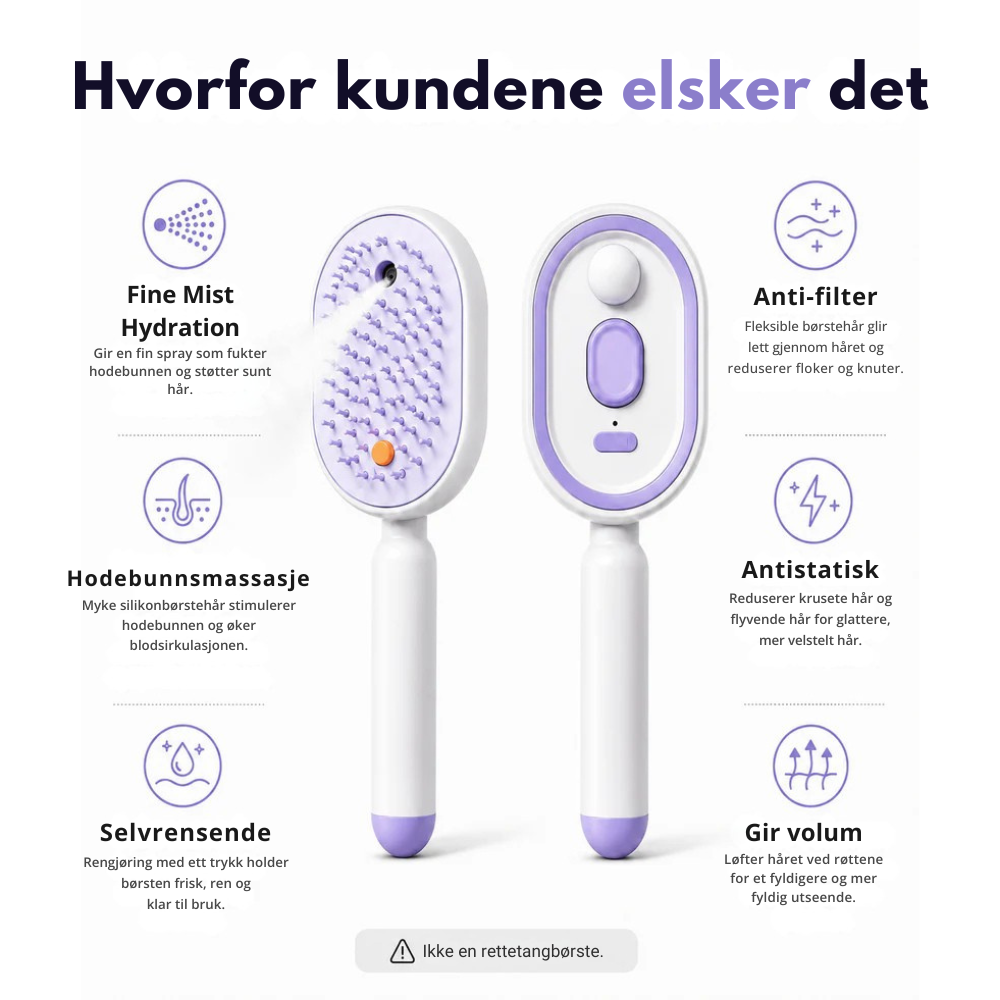 SilkBrush™ | Få glattere, mindre krusete hår – uten å dra, slite eller kjempe med børsten