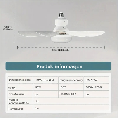 GlowFan™ Pro | Skru den i. Trykk på knappen. Sov kjøligere.
