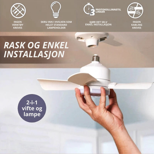GlowFan™ Pro | Skru den i. Trykk på knappen. Sov kjøligere.
