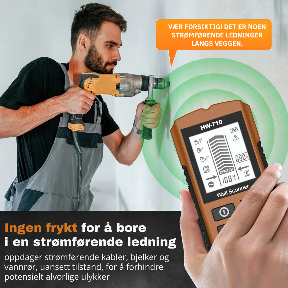 WallScanner™ | Unngå dyre feil – sikre deg struktur og ledninger i veggene dine