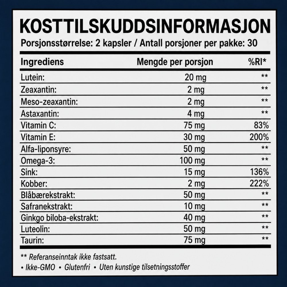 EyeVita™ | Daglig næringsstøtte for klart og komfortabelt syn