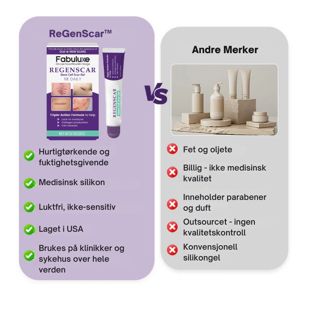 RegenScar™ | Gjør synlige arr glattere og mindre fremtredende