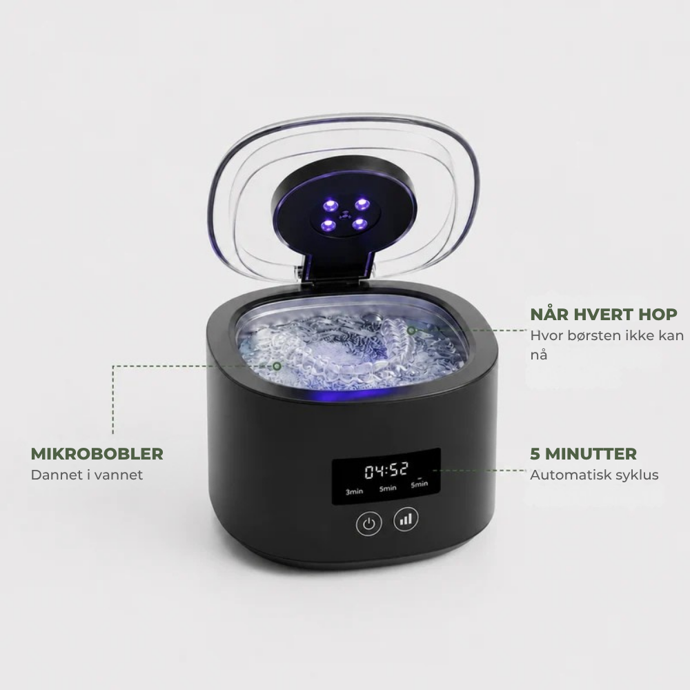 ClariSonic™ | Grundig fem minutters rengjøring til din tannskinne