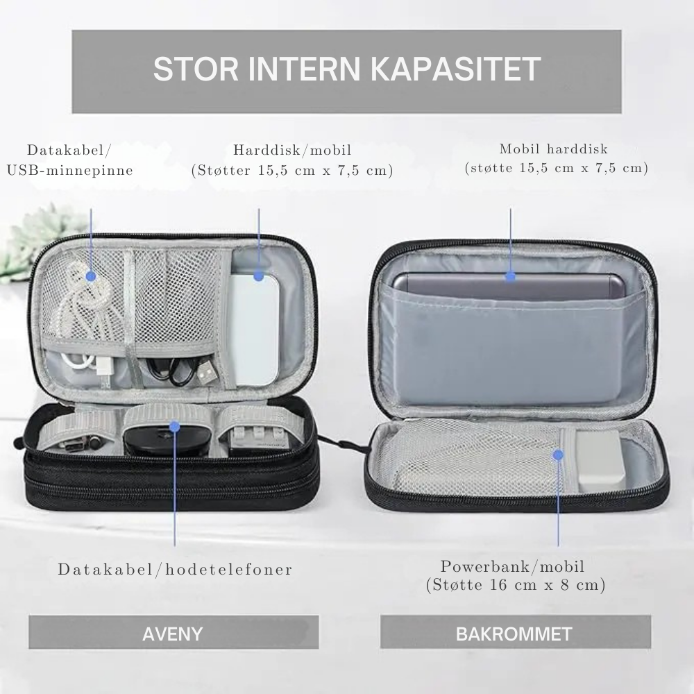 PackSmart™ | Kompakt organizer som samler ditt tech-utstyr på ett sted