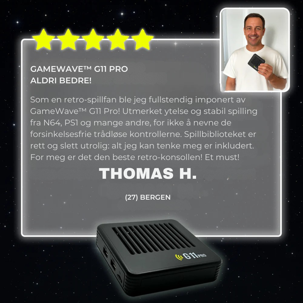 GameWave™ G11 Pro | Konsoll med over 100 000 retrospill for hele familien