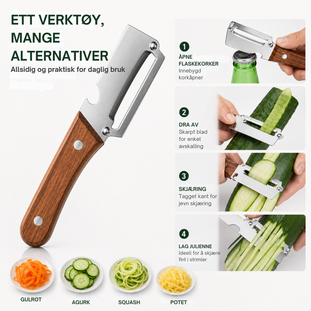 SlicePro™ Duo | Gjør matlaging enklere med færre redskaper