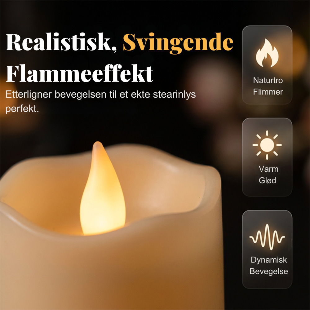 CandleGlow™ | Varm stearinlysstemning uten røyk eller åpen flamme
