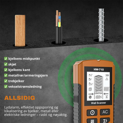 WallScanner™ | Unngå dyre feil – sikre deg struktur og ledninger i veggene dine