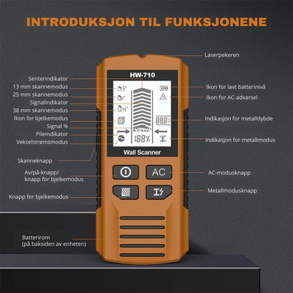 WallScanner™ | Unngå dyre feil – sikre deg struktur og ledninger i veggene dine
