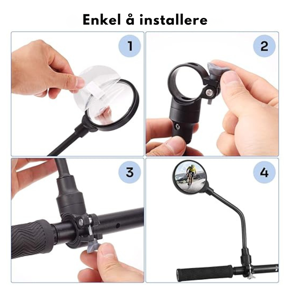BikeMirror™ | Se hva som skjer bak deg uten å miste fokus fremover