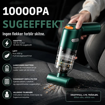 AutoVac™ Pro | Kompakt bilstøvsuger for rask rengjøring overalt