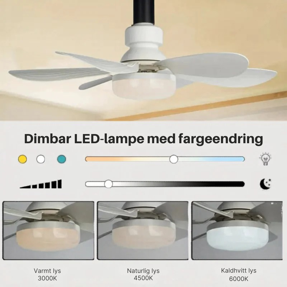 GlowFan™ Pro | Skru den i. Trykk på knappen. Sov kjøligere.