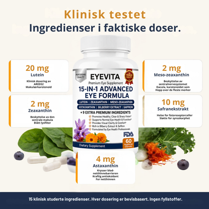 EyeVita™ | Daglig næringsstøtte for klart og komfortabelt syn