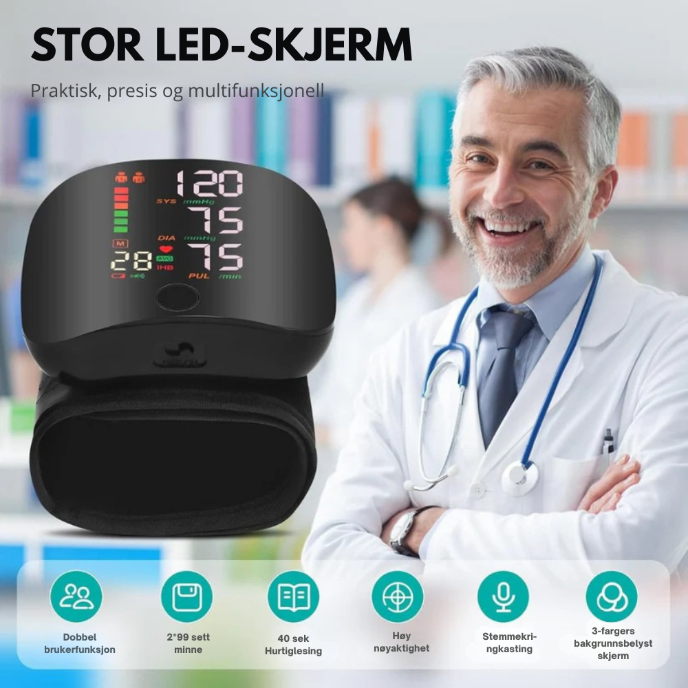 Serco™ | Intelligent blodtrykksmåler - Klinisk presisjon. Alltid og overalt.