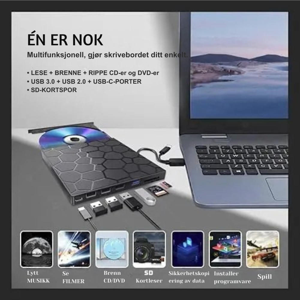 OptiDrive™ | Gi dine gamle medier nytt liv – enkelt og uten bry