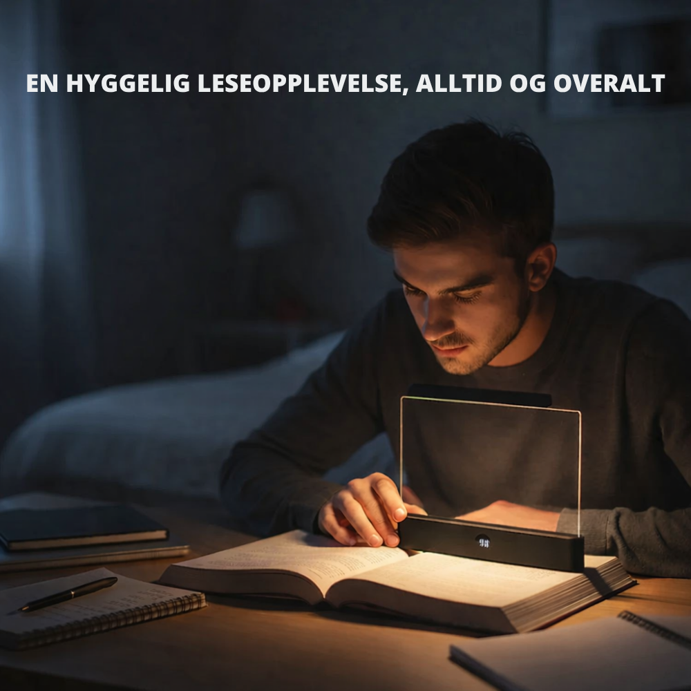 LightBook™ Pro | Rolig leselys direkte på siden om kvelden