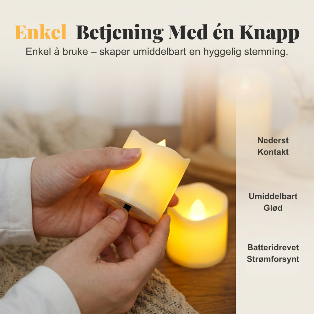 CandleGlow™ | Varm stearinlysstemning uten røyk eller åpen flamme