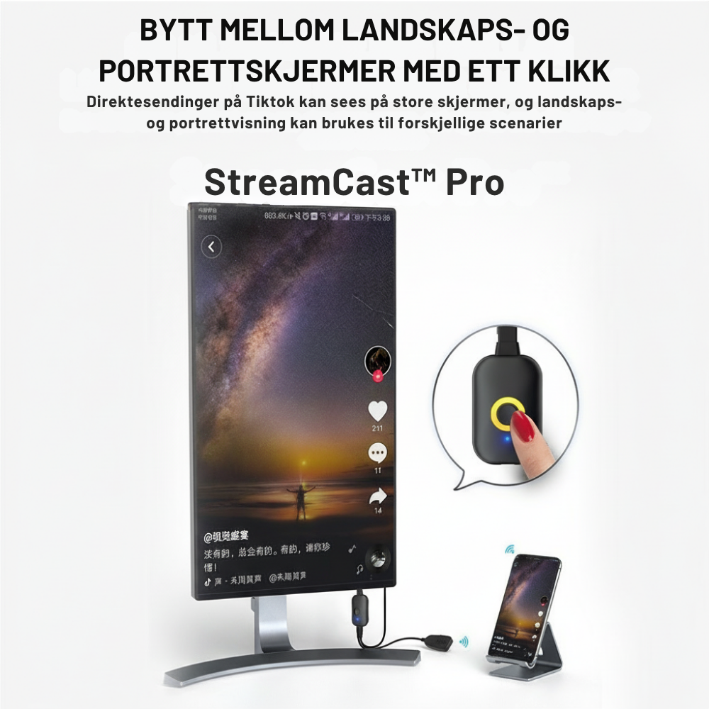 StreamCast™ Pro | Større skjermopplevelser uten Wi-Fi eller bryderi