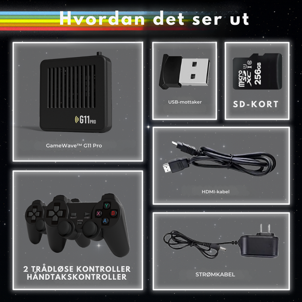 GameWave™ G11 Pro | Konsoll med over 100 000 retrospill for hele familien