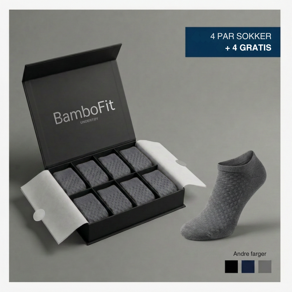 BamboFit™ | Myke bambussokker uten stramme merker rundt ankelen