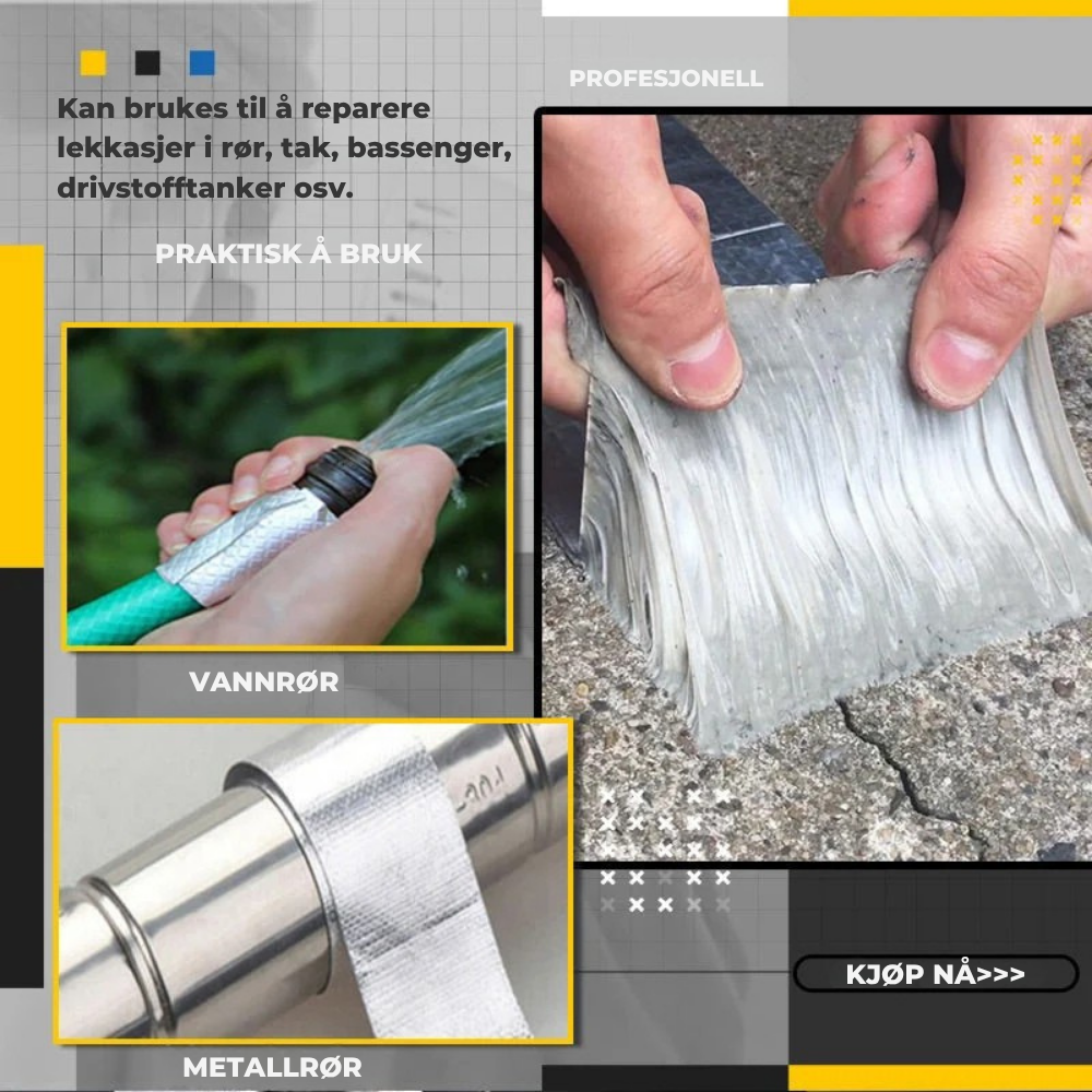 SuperSeal™ | Vanntett reparasjonstape for raske sterke forseglinger