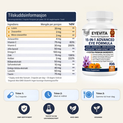 EyeVita™ | Daglig næringsstøtte for klart og komfortabelt syn