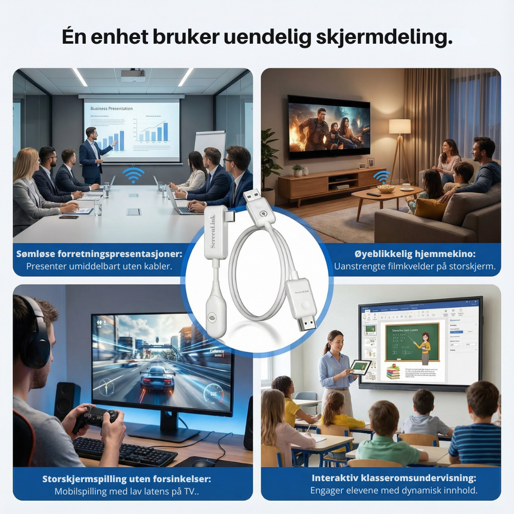 ScreenLink™ | Gjør enhver skjerm trådløs på sekunder