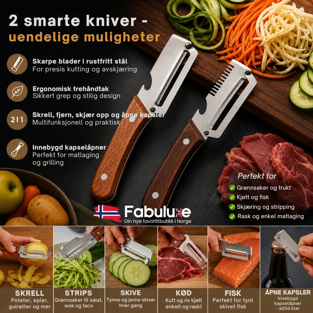 SlicePro™ Duo | Gjør matlaging enklere med færre redskaper