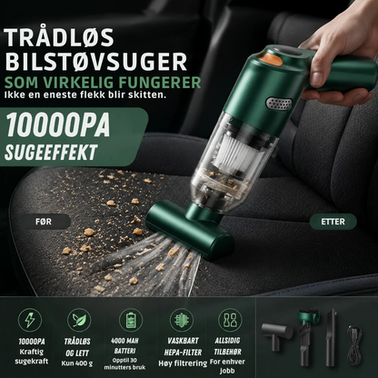 AutoVac™ Pro | Kompakt bilstøvsuger for rask rengjøring overalt